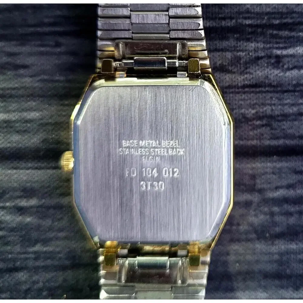 Very Rare Vintage Lord Elgin Mens Diamond Dial‎ Tank Watch